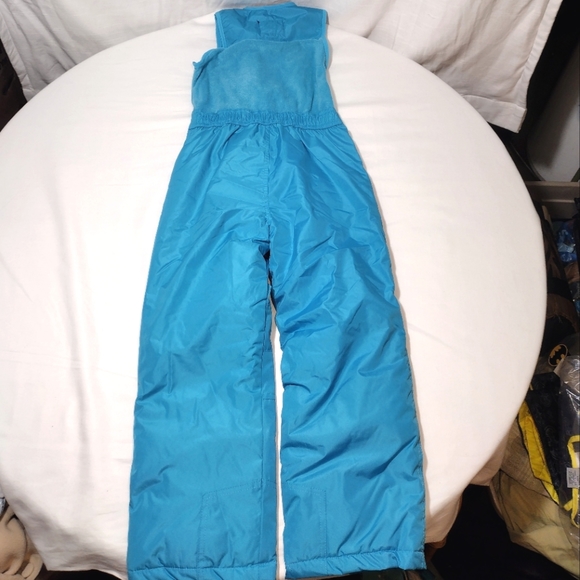 Stevies Aqua Blue Fleece Upper Overall Snow Bibs Ski Pants - Picture 11 of 13